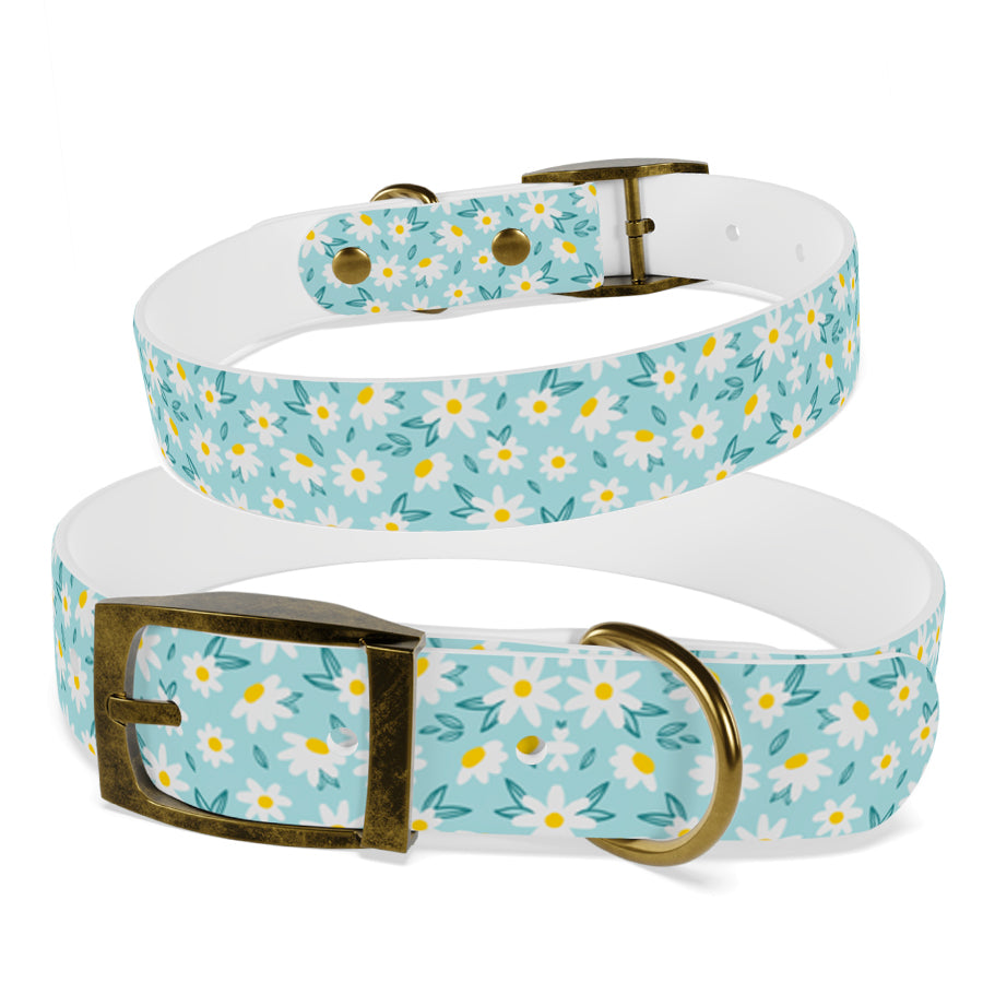 Personalized Daisy Dog Collar | Antimicrobial, Waterproof & Odor Resistant
