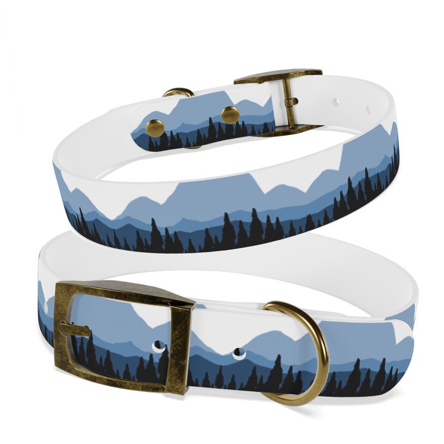Personalized Mountains Dog Collar | Antimicrobial, Waterproof & Odor Resistant