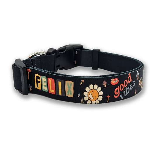 Collar + Free Dog Tag - Good Vibes