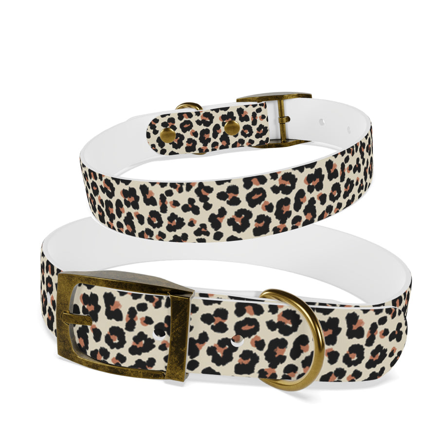 Personalized Leopard Dog Collar | Antimicrobial, Waterproof & Odor Resistant