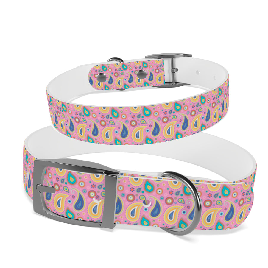 Personalized Paisley Dog Collar | Antimicrobial, Waterproof & Odor Resistant