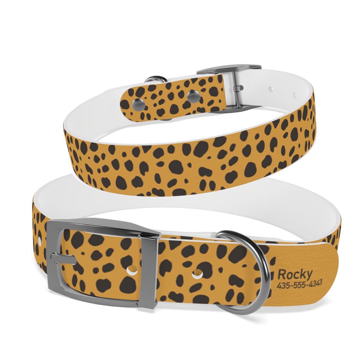 Personalized Cheetah Dog Collar | Antimicrobial, Waterproof & Odor Resistant