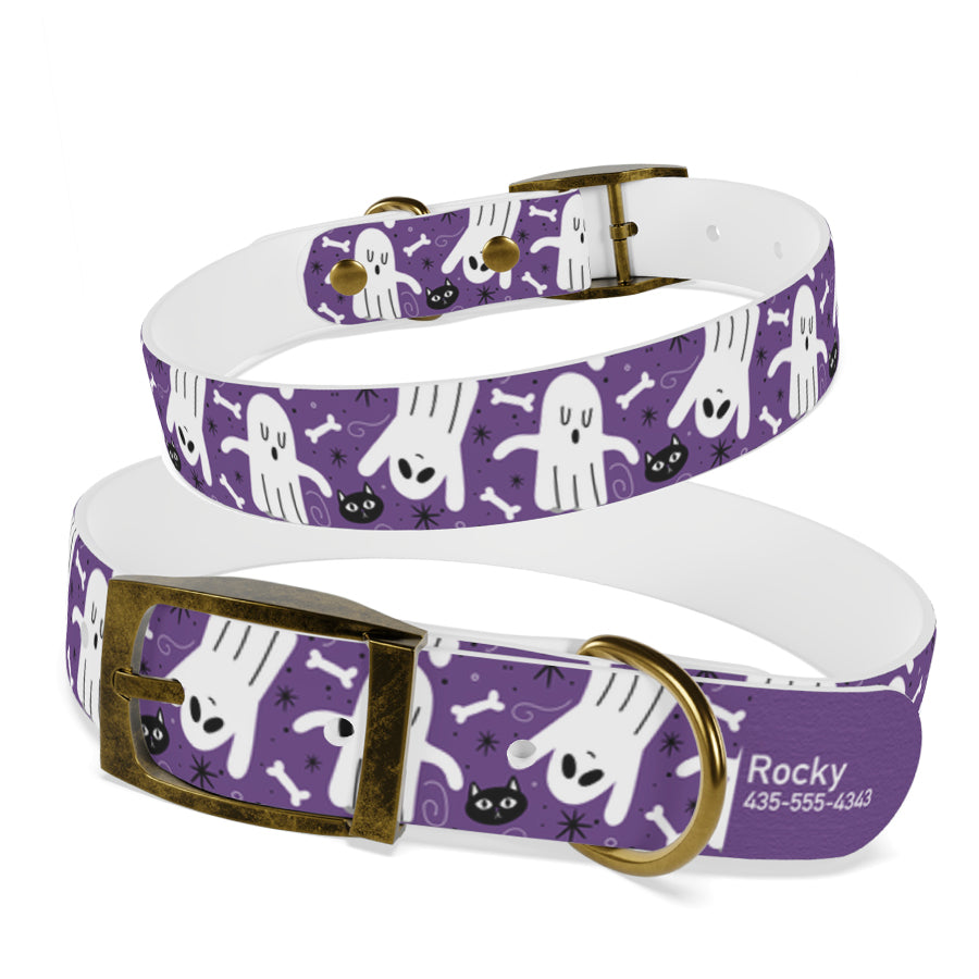 Personalized Ghost Dog Collar | Antimicrobial, Waterproof & Odor Resistant