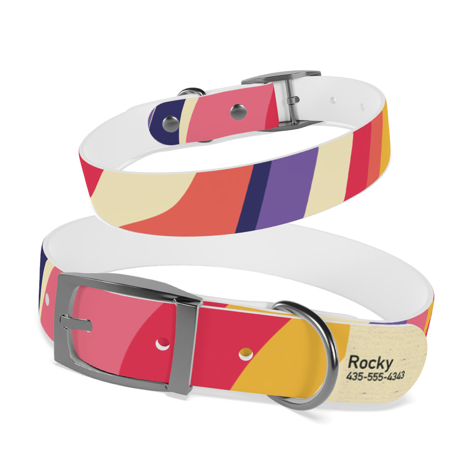 Personalized Groovy Dog Collar | Antimicrobial, Waterproof & Odor Resistant