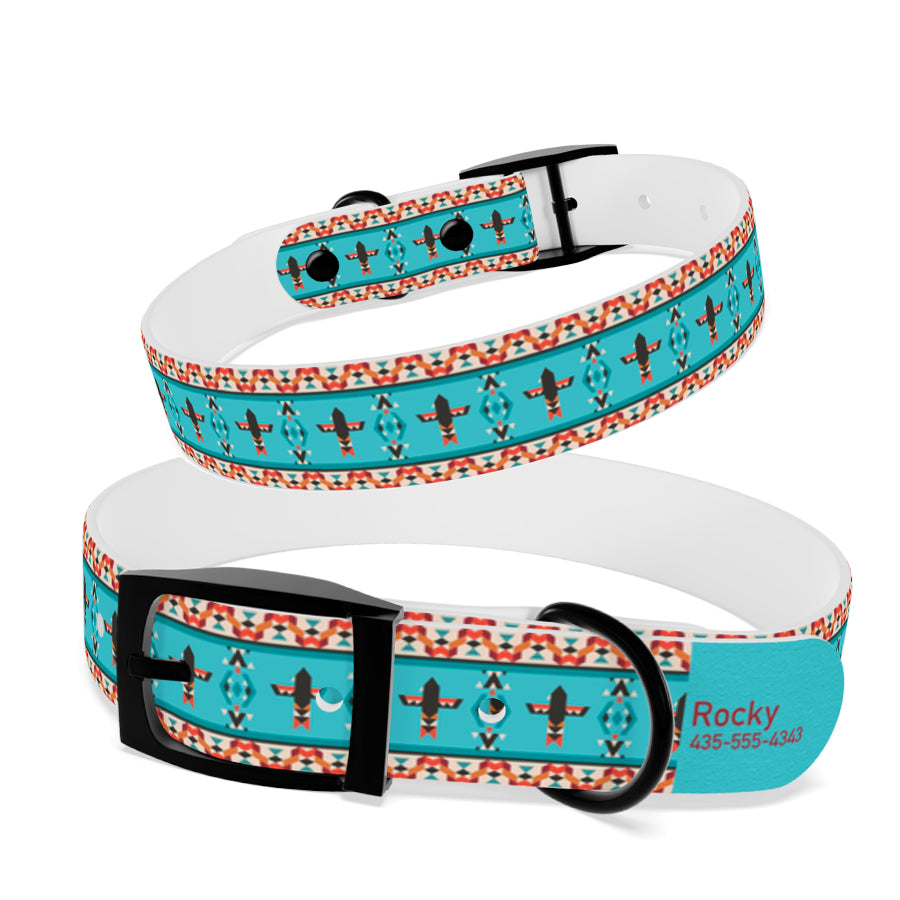 Personalized Native American Dog Collar | Antimicrobial, Waterproof & Odor Resistant