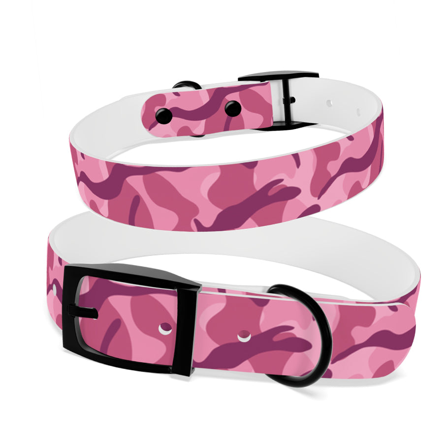 Personalized Pink Camouflage Dog Collar | Antimicrobial, Waterproof & Odor Resistant