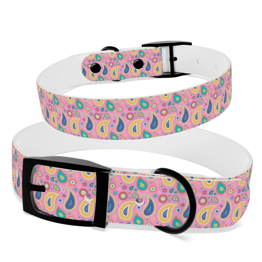 Personalized Paisley Dog Collar | Antimicrobial, Waterproof & Odor Resistant