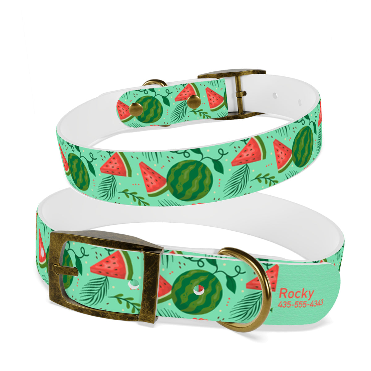 Personalized Watermelon Dog Collar | Antimicrobial, Waterproof & Odor Resistant