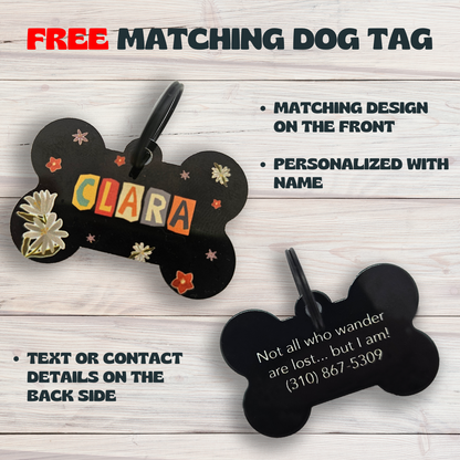 Collar + Free Dog Tag - Floral