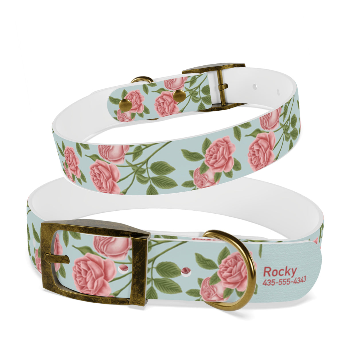 Personalized Roses Dog Collar | Antimicrobial, Waterproof & Odor Resistant